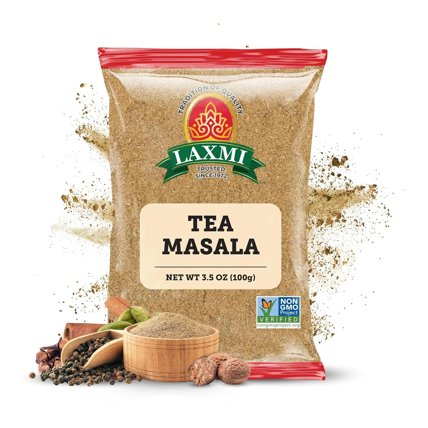 Laxmi Natural Tea Masala – Traditional Indian Tea Masala – 3.5Oz (100G)