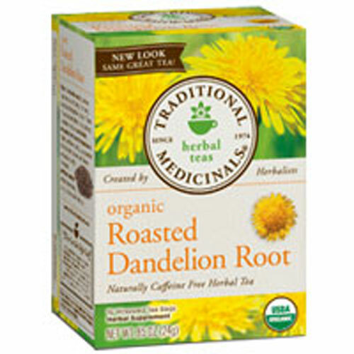 Organic Roasted Dandelion Root Tea 16 Bags By Traditional Medicinals