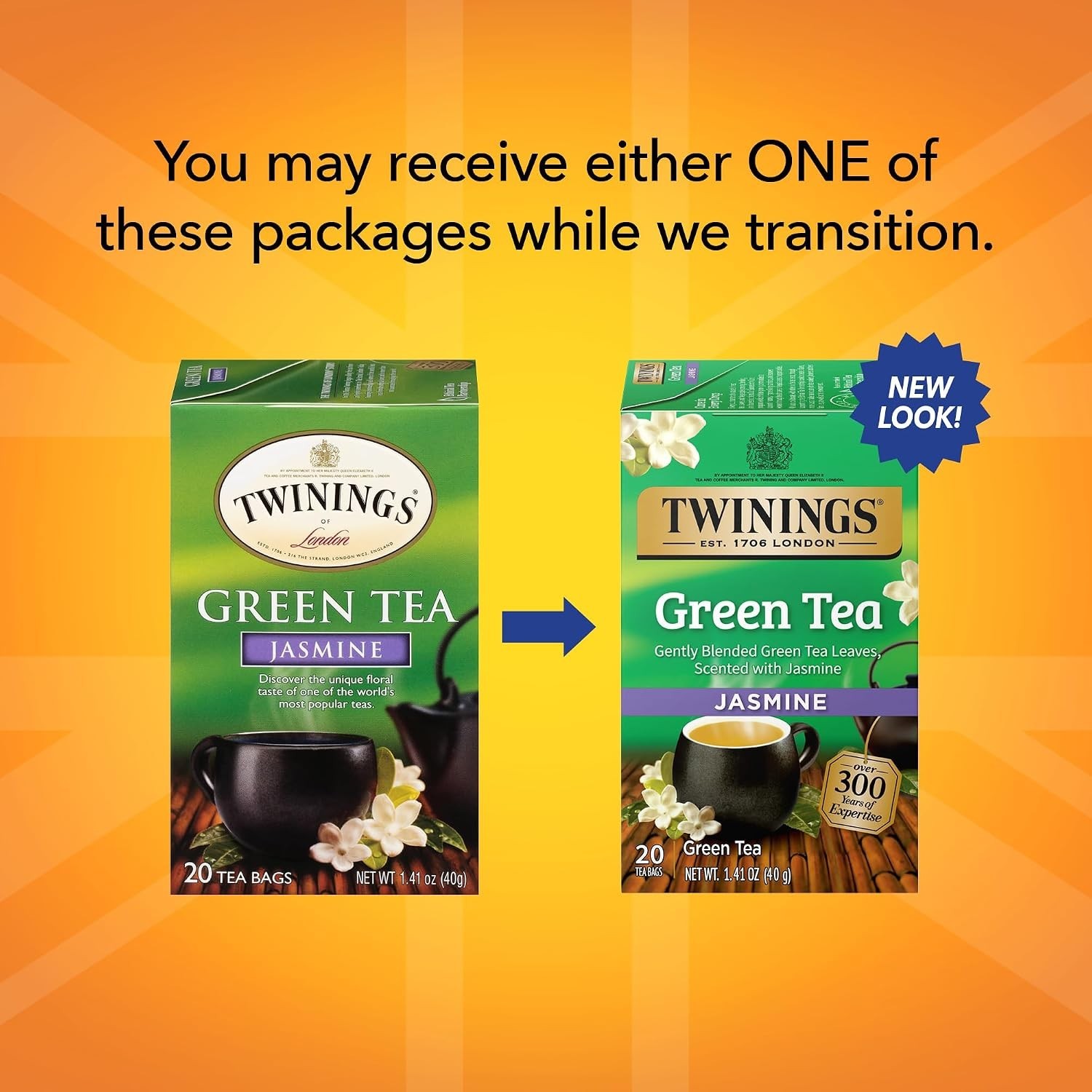 Green Tea with Jasmine – 20 Individually Wrapped Bags for Relaxation