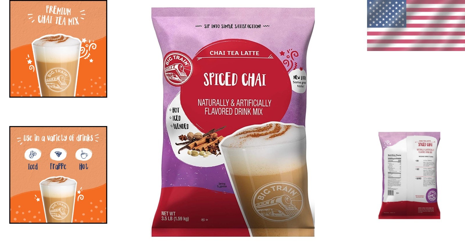 Chai Tea Latte Mix Spiced Creamy Instant Beverage 56oz