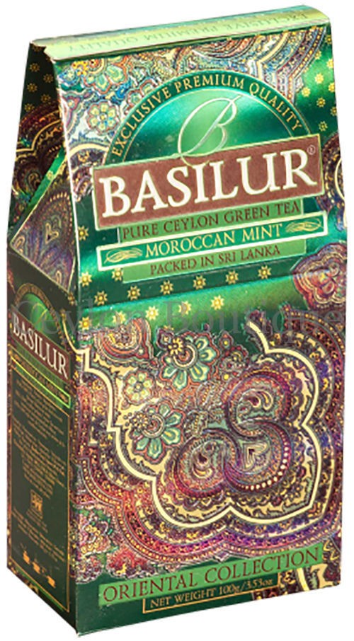 Basilur Ceylon tea, Oriental Collection Moroccan Mint Ceylon Tea 100g x 4 Pack