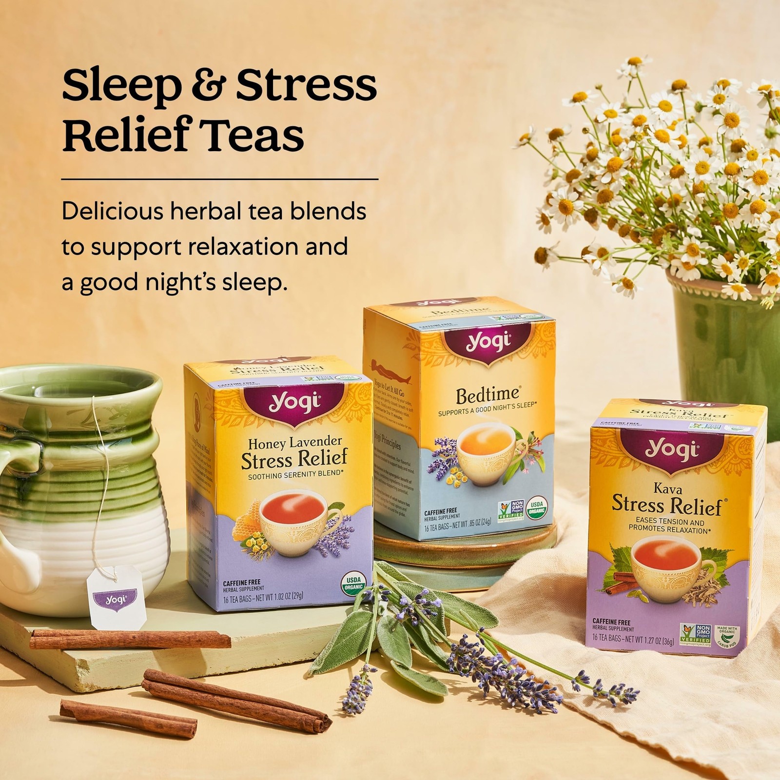 Yogi Tea Relaxation & Stress Relief Variety Pack – 16 16 Count (Pack of 3)