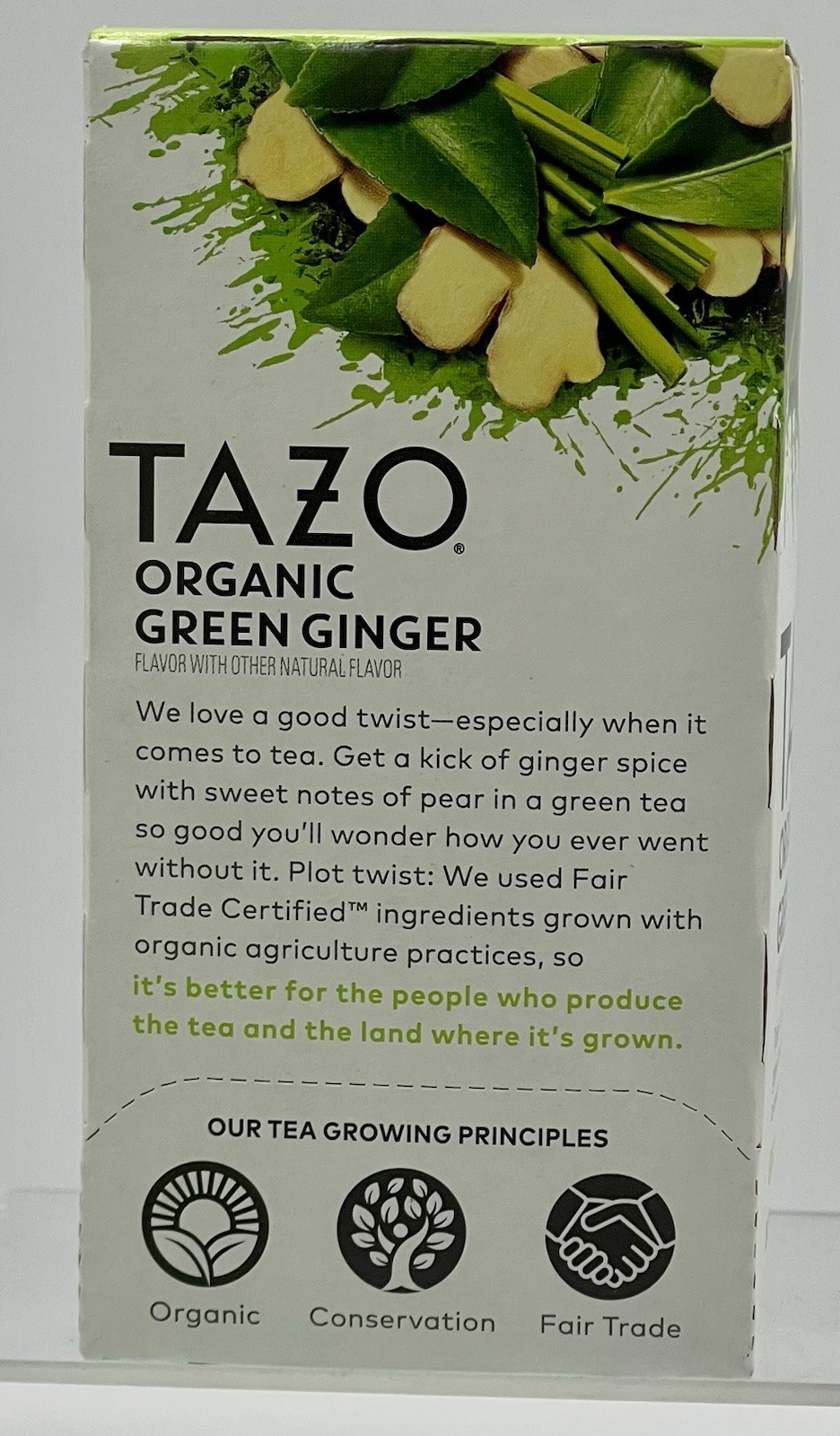 TAZO Organic Green Tea, Green Ginger, Caffeinated Tea, 32 Total Bags BB05/2027