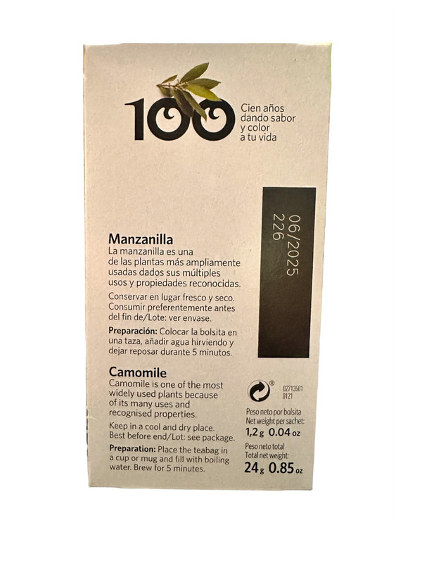 Carmencita Spanish Chamomile tea / Te de Manzanilla 20 bags