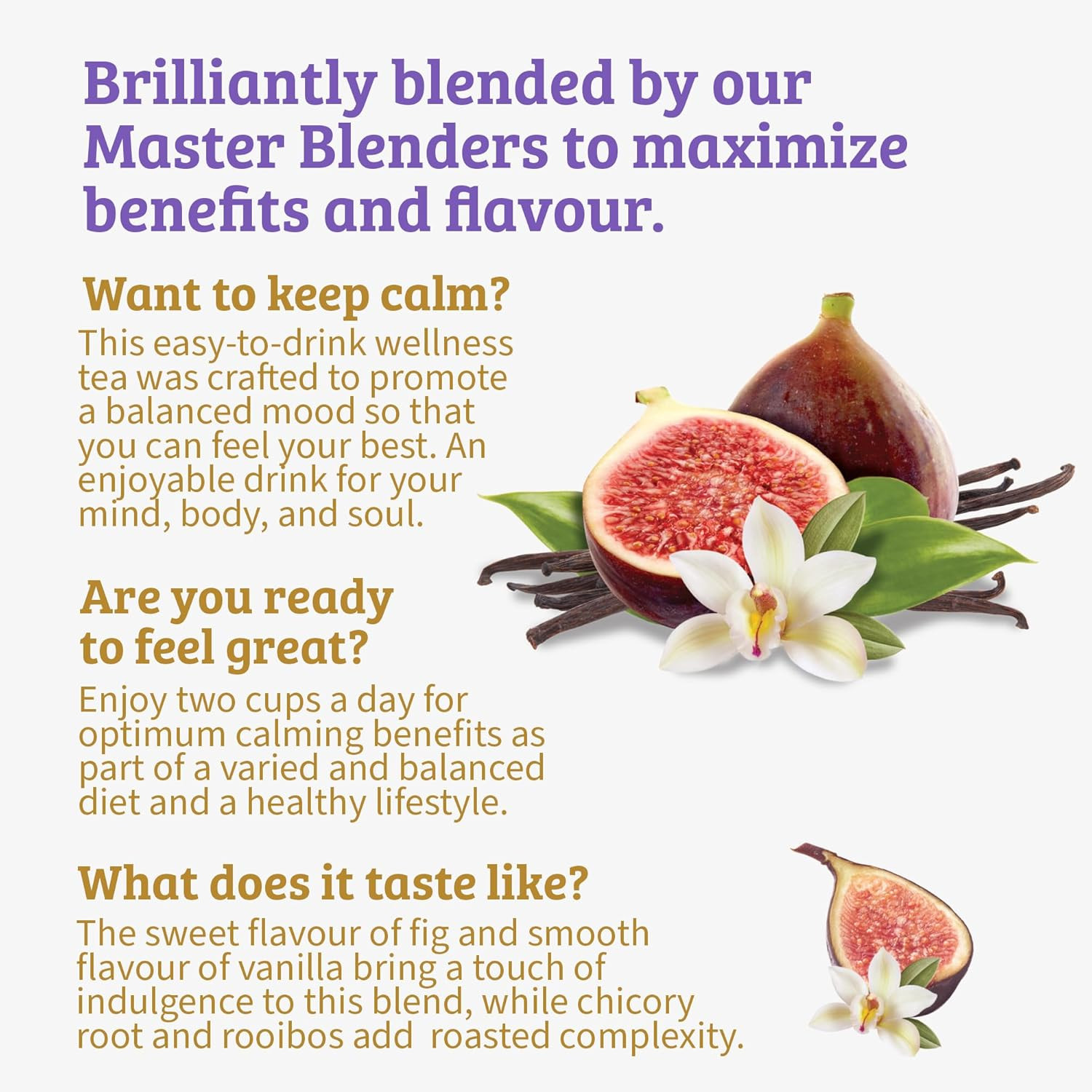 Superblends Adaptogens Calm with Ashwagandha Fig & Vanilla Flavoured Herbal Tea,
