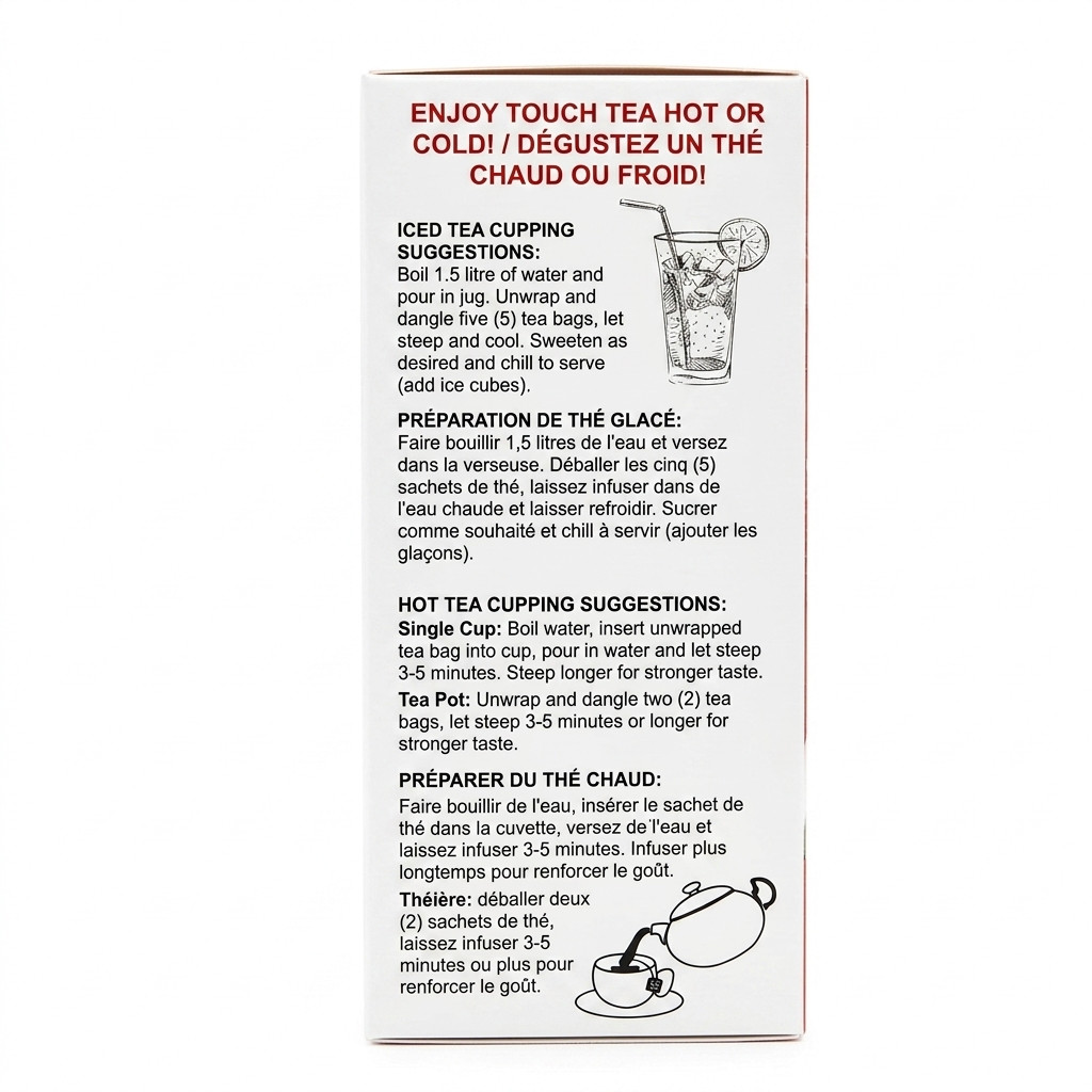 Touch Organic Strawberry White Tea- 40 Tea Bags-2.5oz