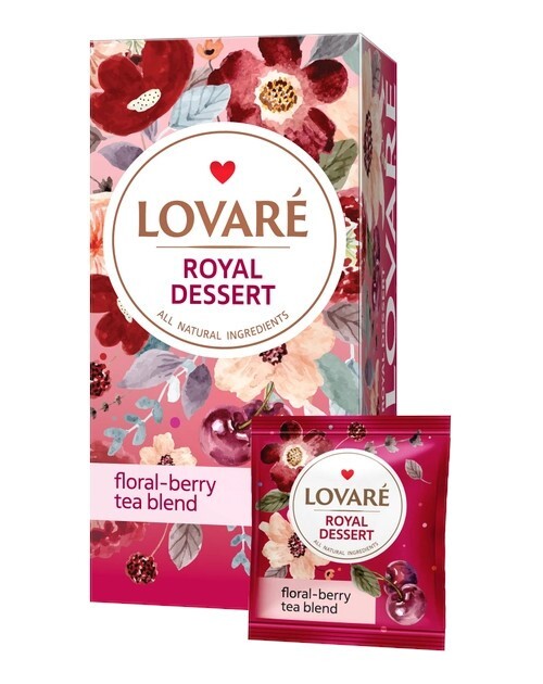Ukrainian Natural Floral Berry Tea Blend Karkade LOVARE Royal Dessert 24 Tea Bag