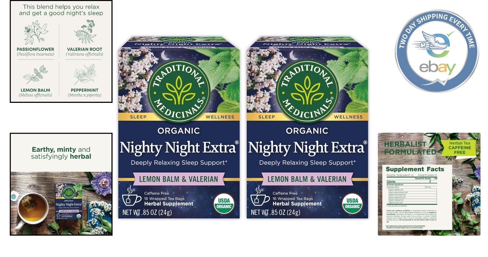 Herbal Sleep Tea – Nighty Night Extra, 32 USDA Organic Tea Bags for Relaxation