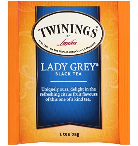 Twinings Lady Grey Black Tea 100 Individually Wrapped Tea Bags Orange Peel & …