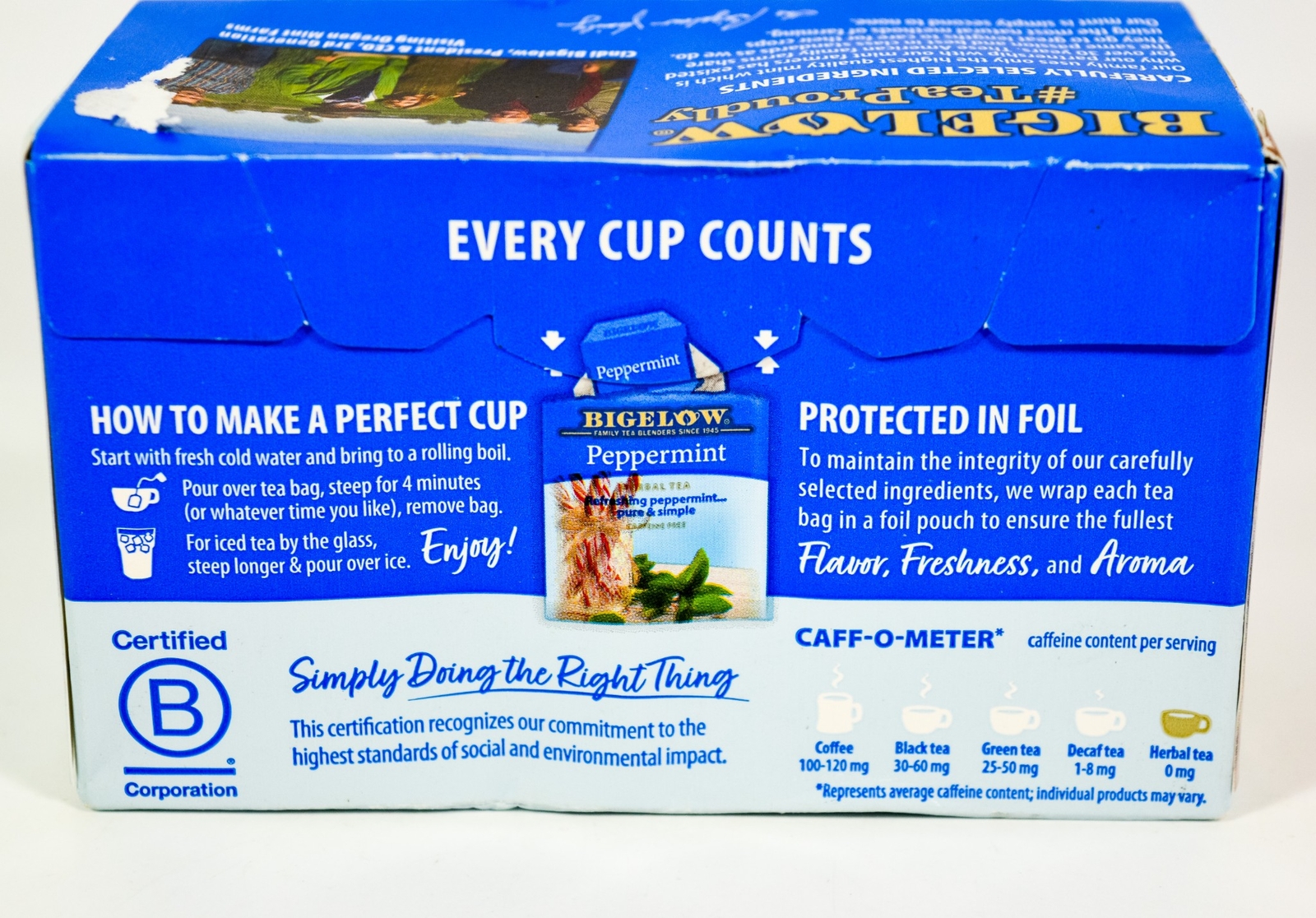 40 Tea Bag Pouch by Bigelow PEPPERMINT Herbal Tea Non GMO 1.82oz Kosher 03/2027