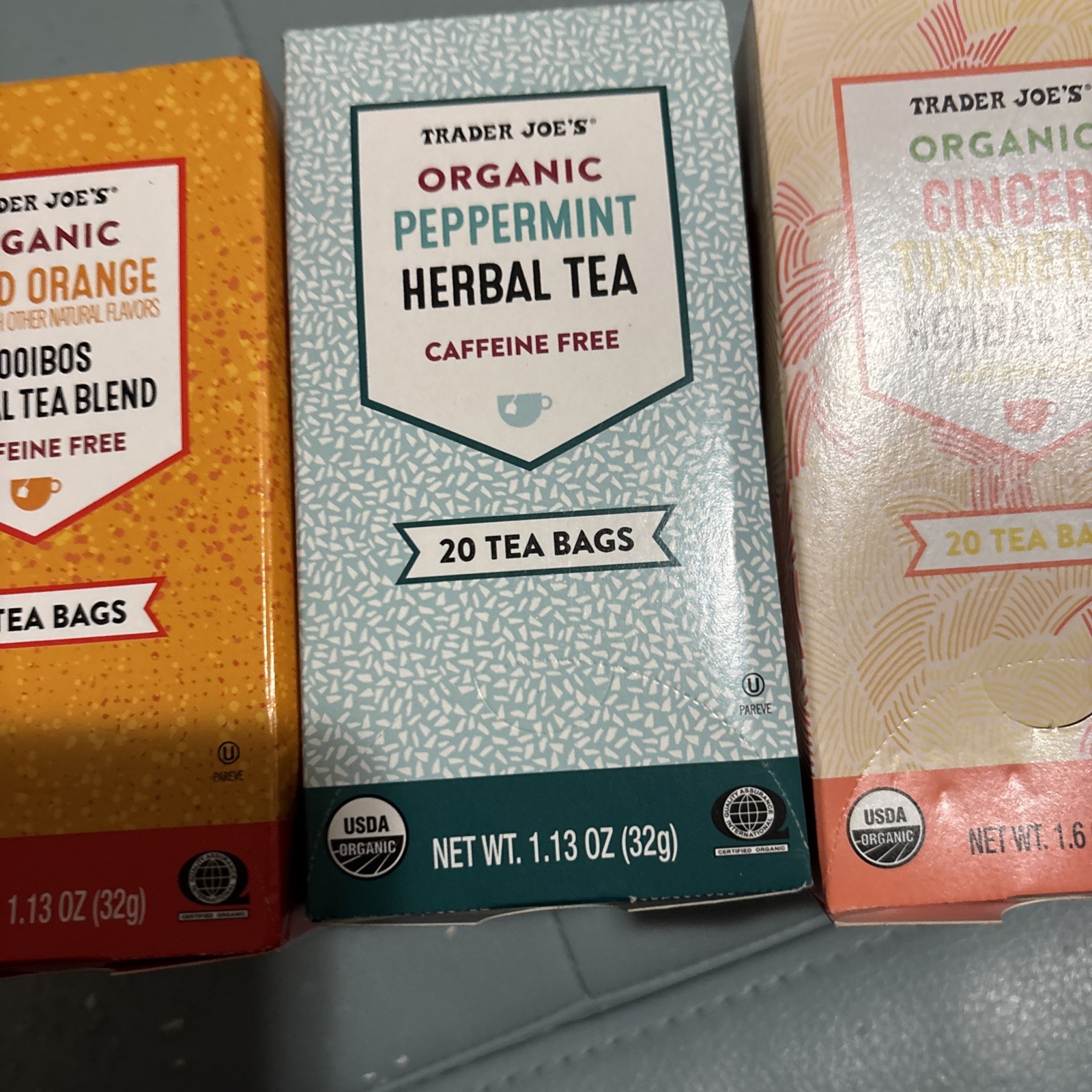 3 Packs Of Trader Joe Organic Herbal Tea Please See Description For Flavors