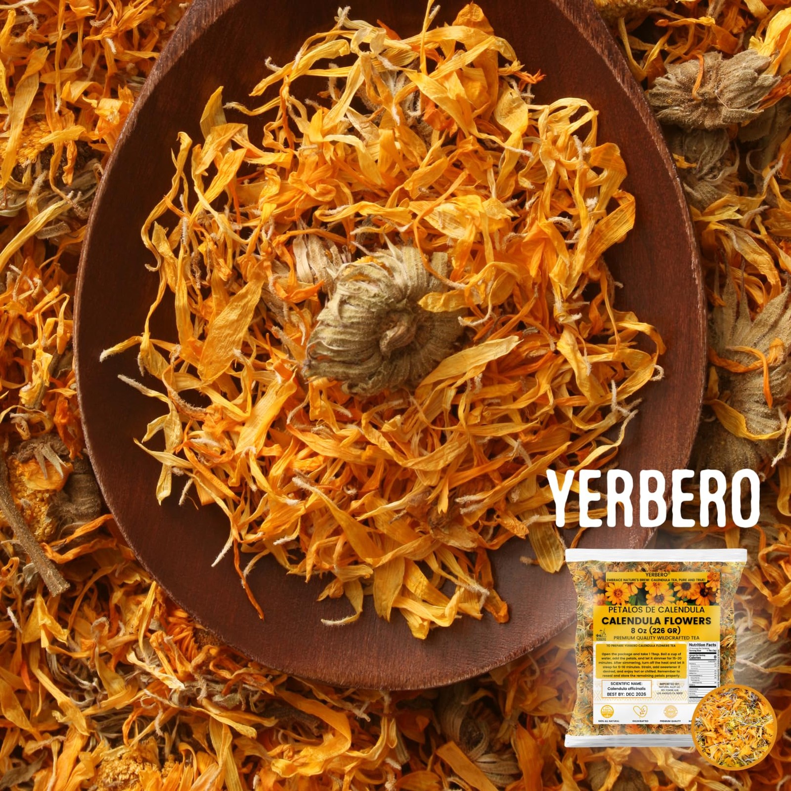 Yerbero Calendula Flowers Loose Herbal Tea 2oz (56g) | Marigold Flowers | Flo…