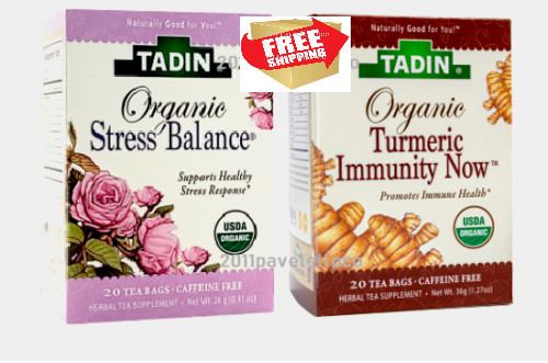 Tadin Organic Stress Balance * Tumeric immunity Now 20/40 bags Exp 2025