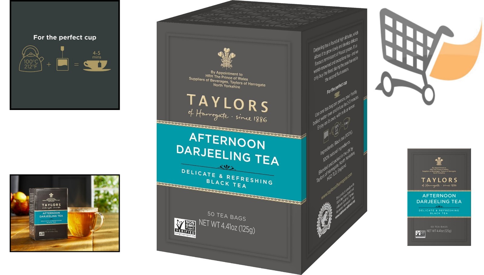 Black Tea Pillow Bags 300 Count High-Quality Darjeeling Caffeinated Hot Iced