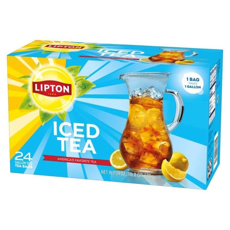 Lipton Unsweetened Iced Tea Bags, Gallon-Sized Zero Calories, 24 Total Tea Bags
