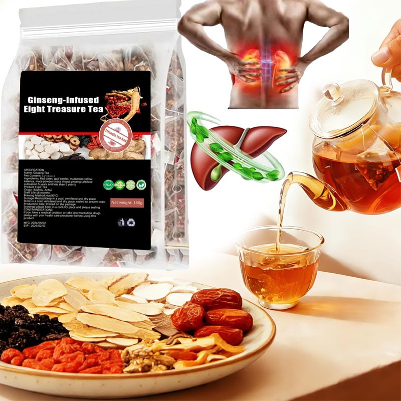 Ginseng Five Treasure Tea – Kidney Support, Red Date Herbal Blend 30 – bags