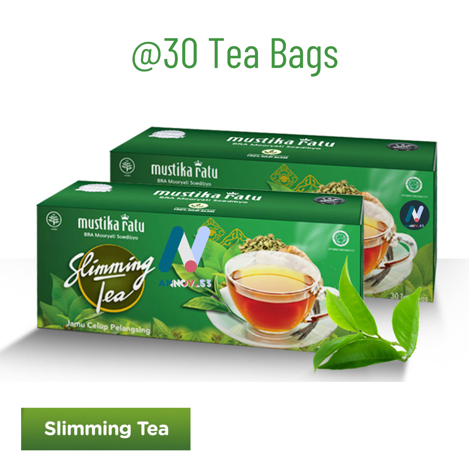 MUSTIKA RATU Slim Herbal Green Tea Antioxidant Weight Loss Diet Fat Burner 2Pax