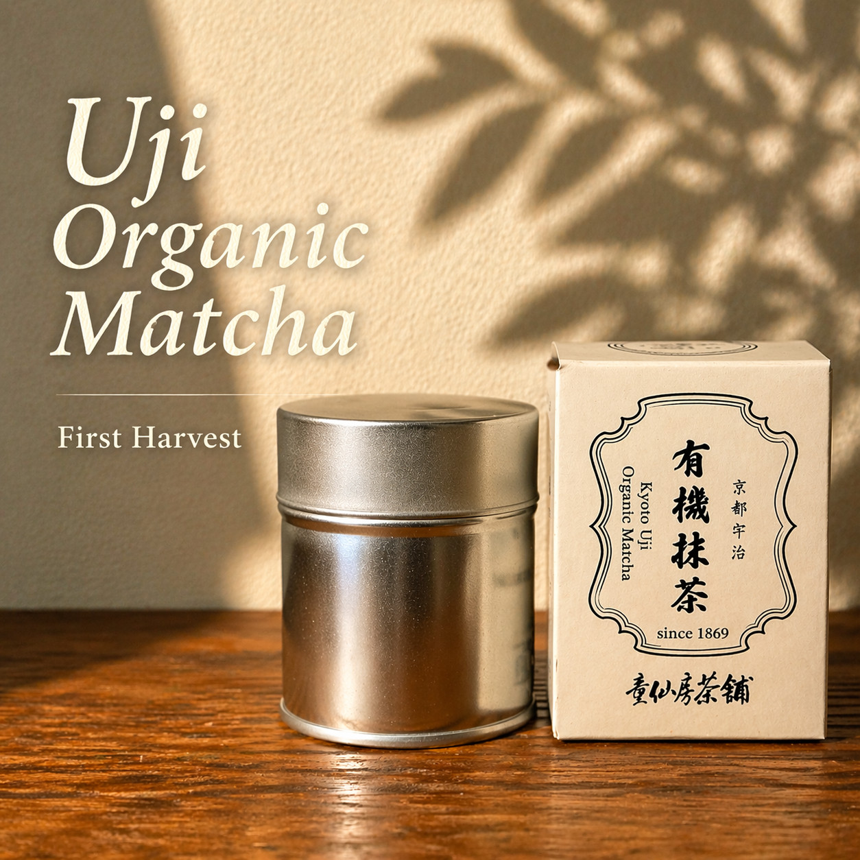 Uji Organic Matcha 30g Tin – Ceremonial Grade Kyoto Green Tea Powder Japan