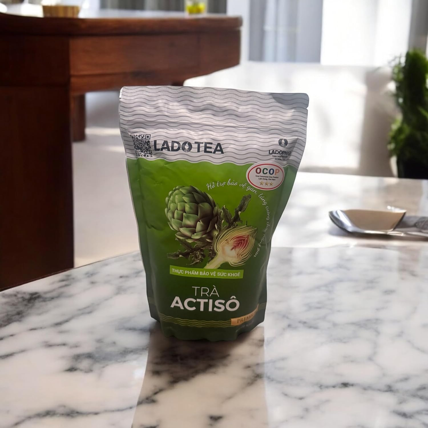 1 Pack of LADOPHAR Artichoke Tea 100 Teagbags 2G- #1 Artichoke Tea from Viet Nam