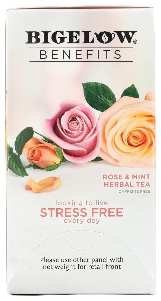 18 Count Decaf Rose Mint Tea Bags by Bigelow – Refreshingly Herbal Experience