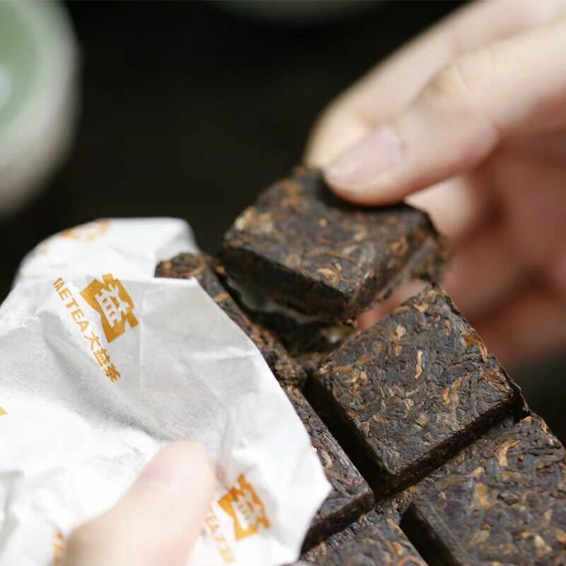 Pu’er Tea Cubes Amber * 2020 TAETEA Menghai Dayi Puer Tea Brick Ripe Pu-erh 240g