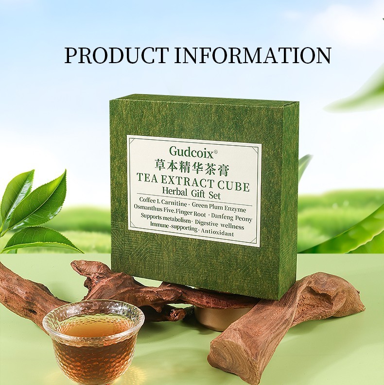 Herbal Tea Extract Cube Gift Set 4 Flavors Concentrated Tea Cubes Premium Box