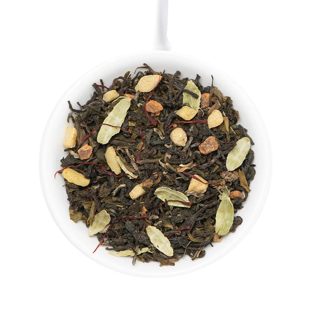 , Kashmiri Kahwa Tea (50 Cups/3.53oz) | Green Tea, Cinnamon, Cardamom, Almond…
