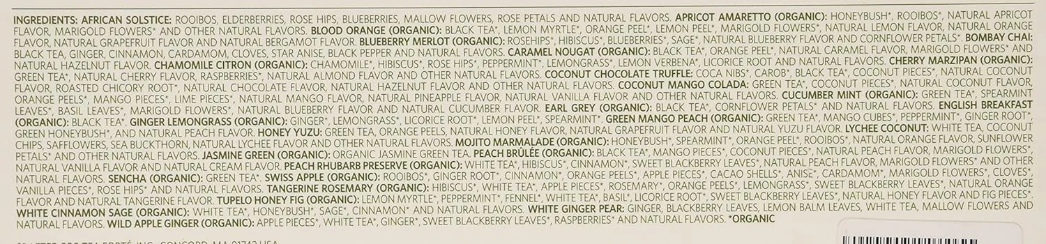 Tea Forte Single Steeps Loose Leaf Tea Sampler Tea Chest, Assorted Variety Tea B