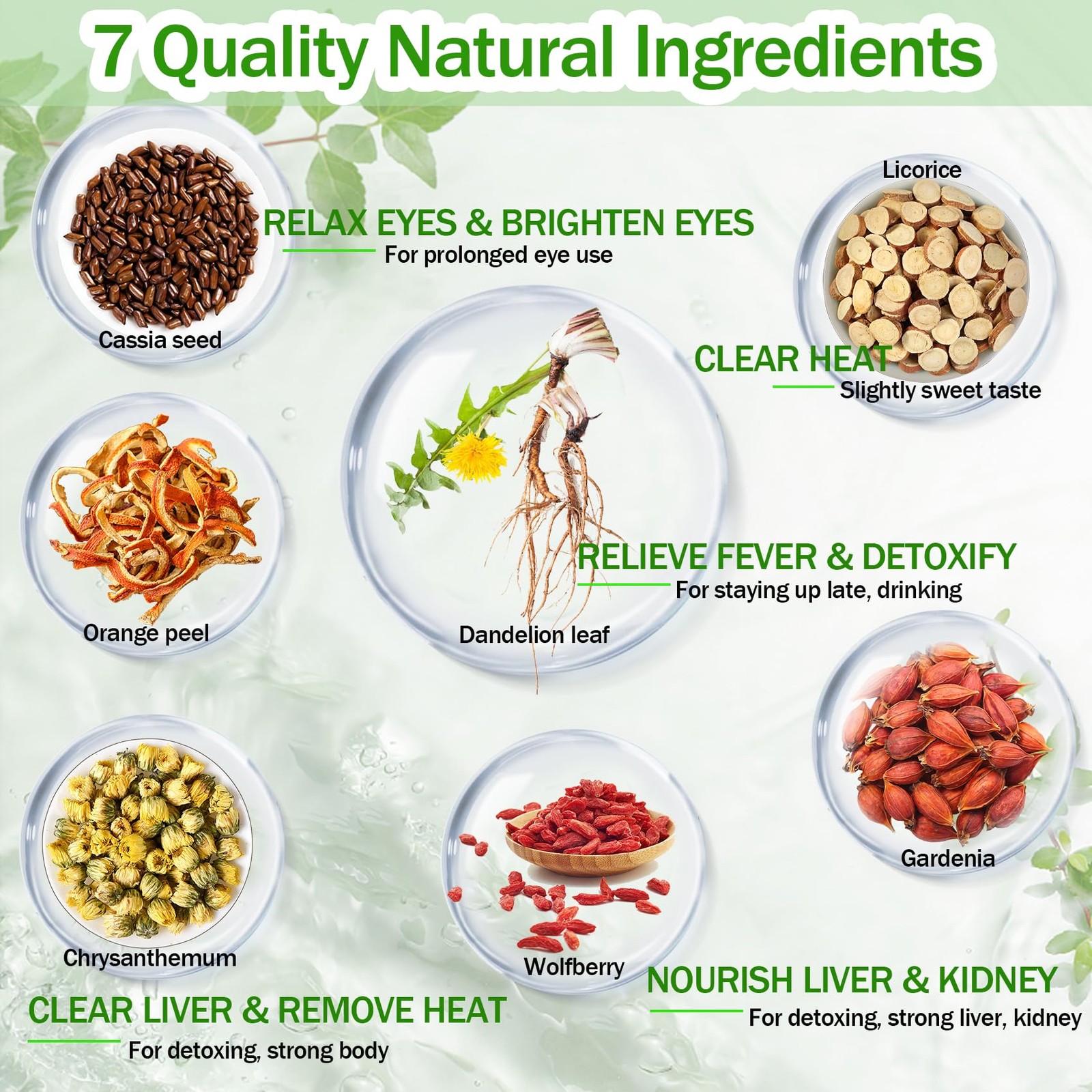 Dandelion Goji Berry Tea for Kidney Liver Health | 15 Herbal Bags