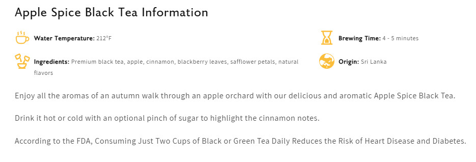 Elmwood Inn Fine Teas Apple Spice Loose Black Tea 3.5oz Tin