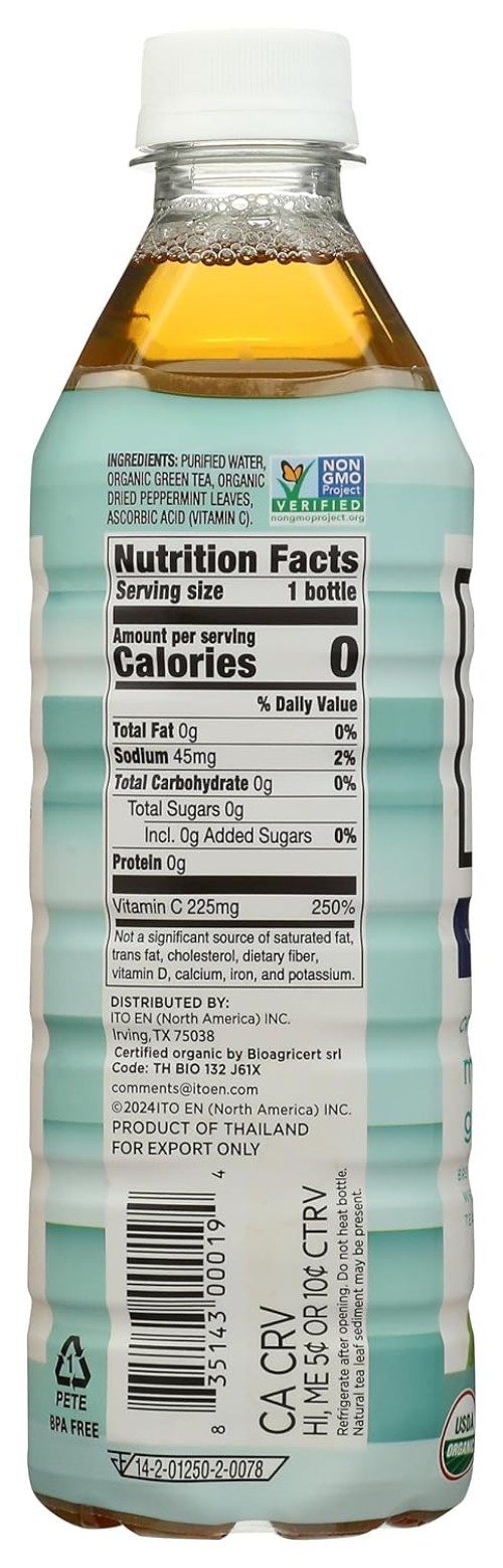 Non-GMO Organic Mint Green Tea – 16.9 fl oz Bottle for Flavor Experience