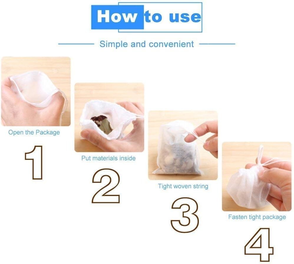 100-800 PCS Non-woven Tea bag Filter Empty Teabags Herb Loose Drawstring Bag