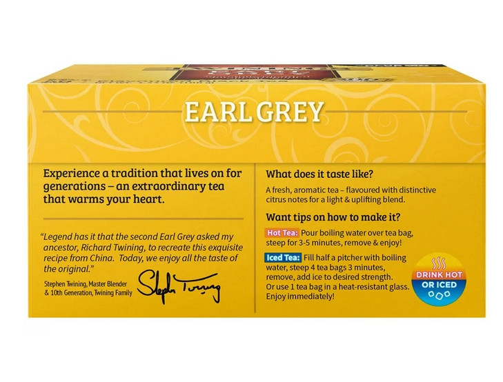Twinings Earl Grey Citrus and Bergamot Black Tea Bags, 50 Count Box