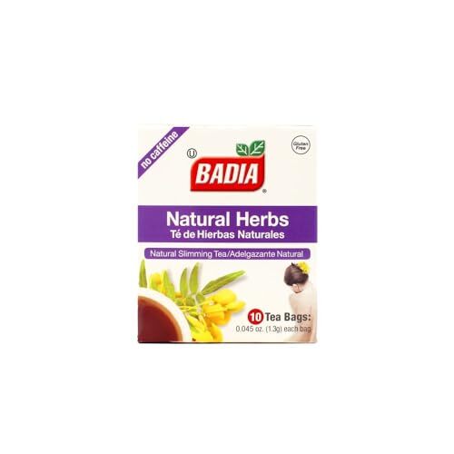 Badia Natural Herbs Natural Slimming Tea Caffeine-Free Bag – Box of 10 Tea Bags