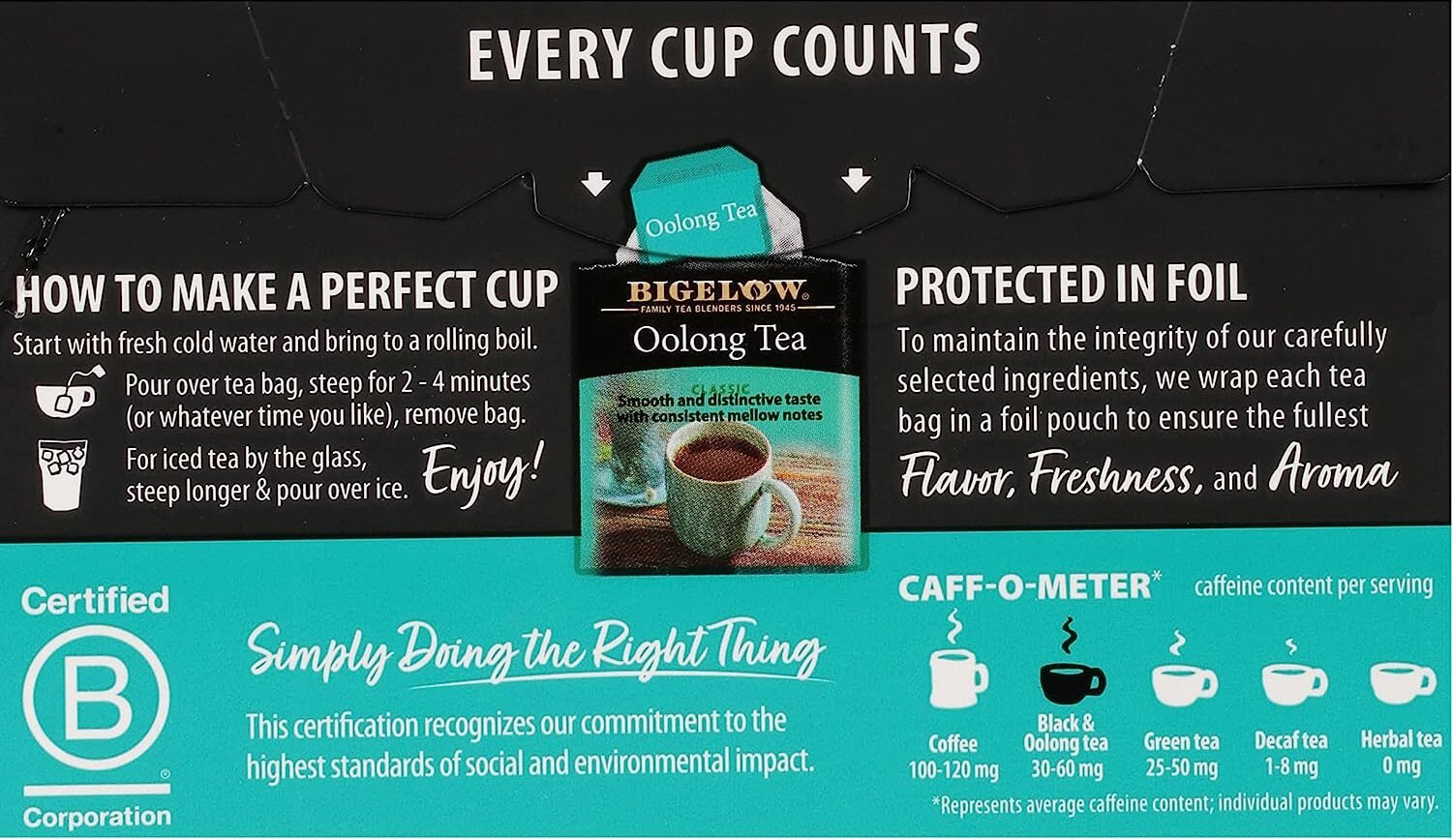 Bigelow Classic Oolong Tea – 20 tea bags