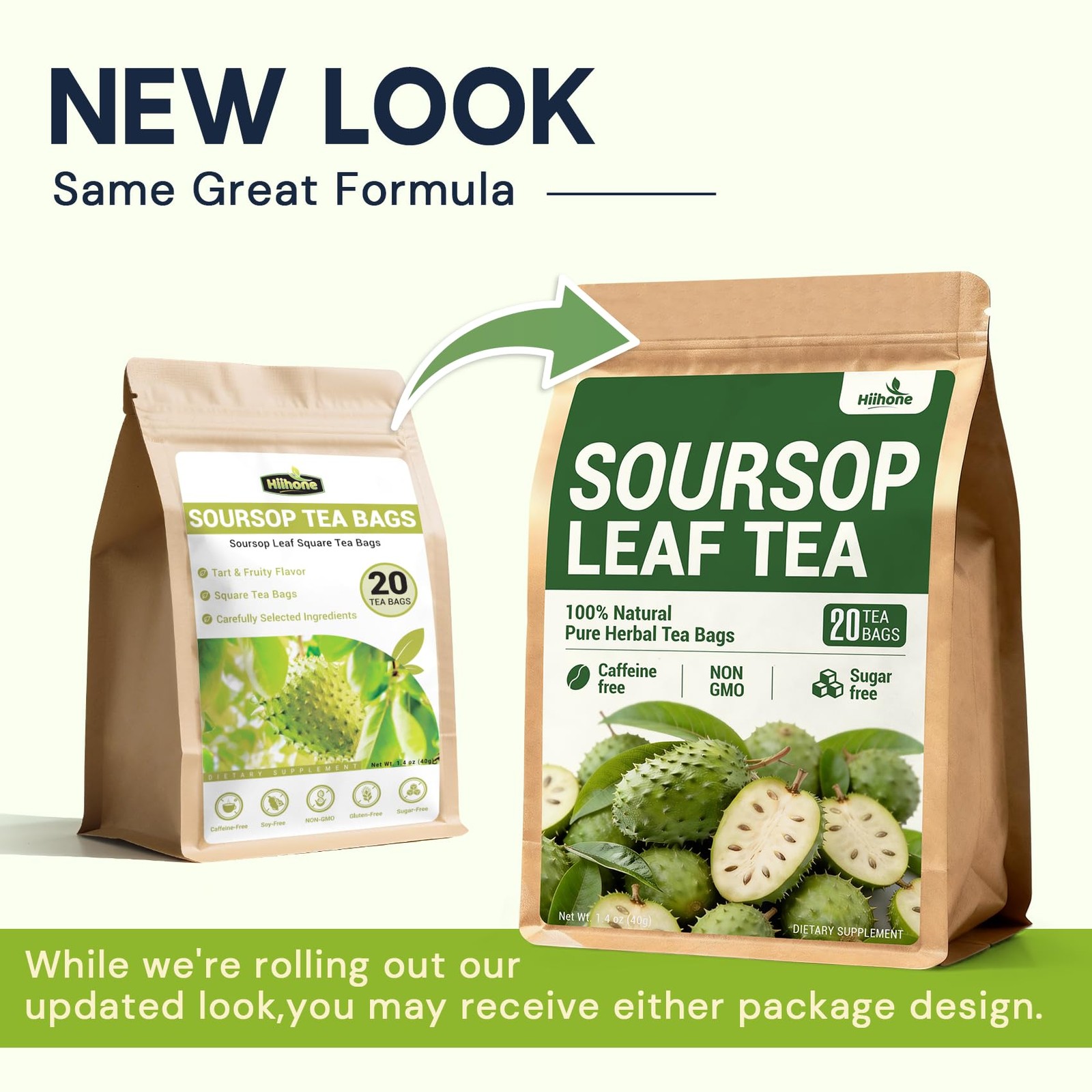Soursop Graviola Leaf Tea Bags Caffeine & Sugar Free, 20 Teabags