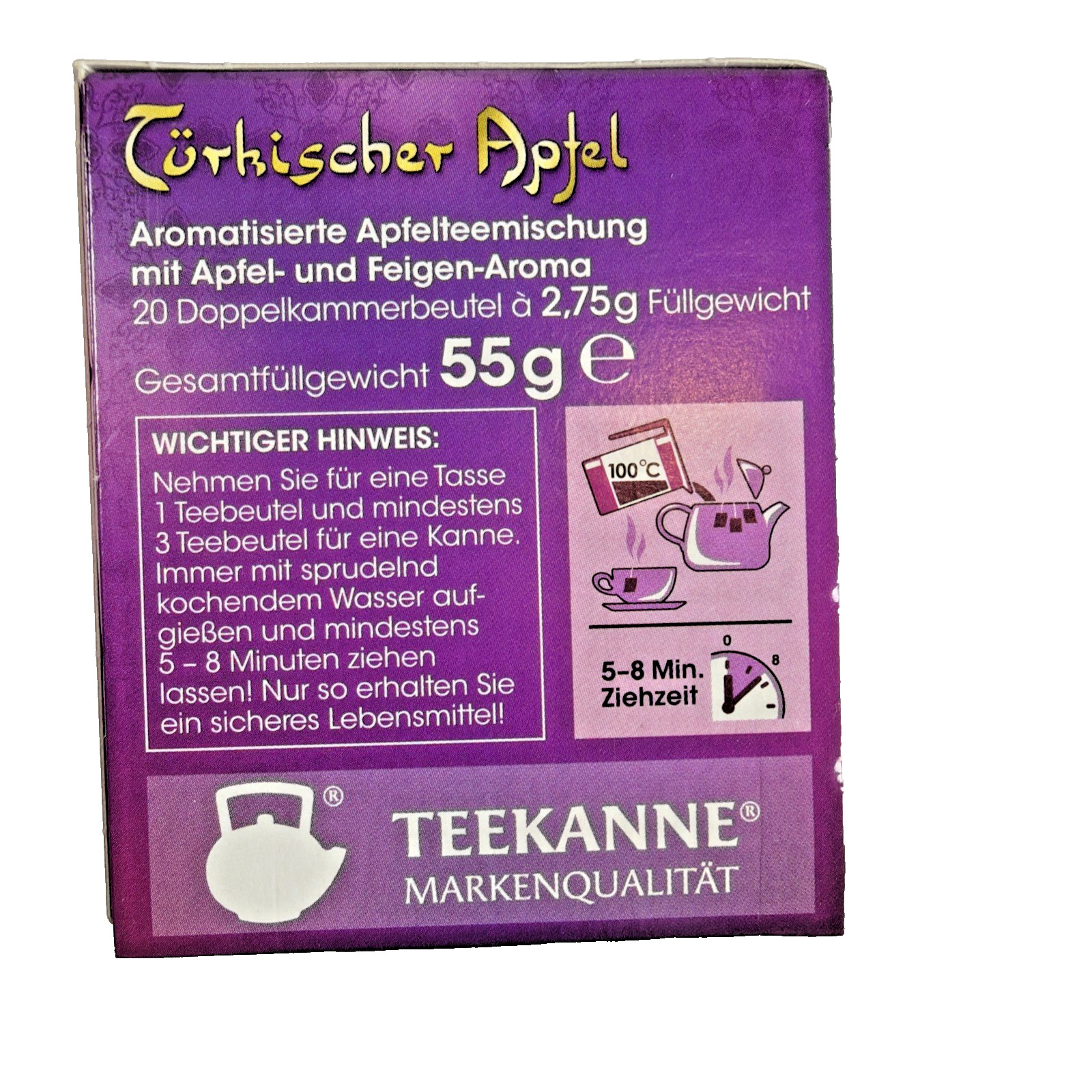 Teekanne tea Turkish Apple – 1 box / 20 tea bags- Tuerkischer Apfel- German