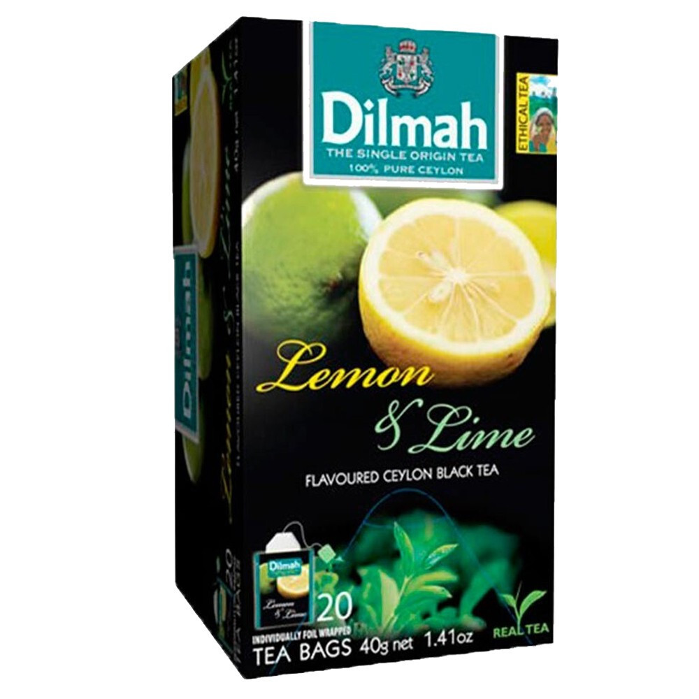 3 DILMAH LEMON & LIME Flavor Ceylon Black Tea Sri Lanka Origin (60 servings)