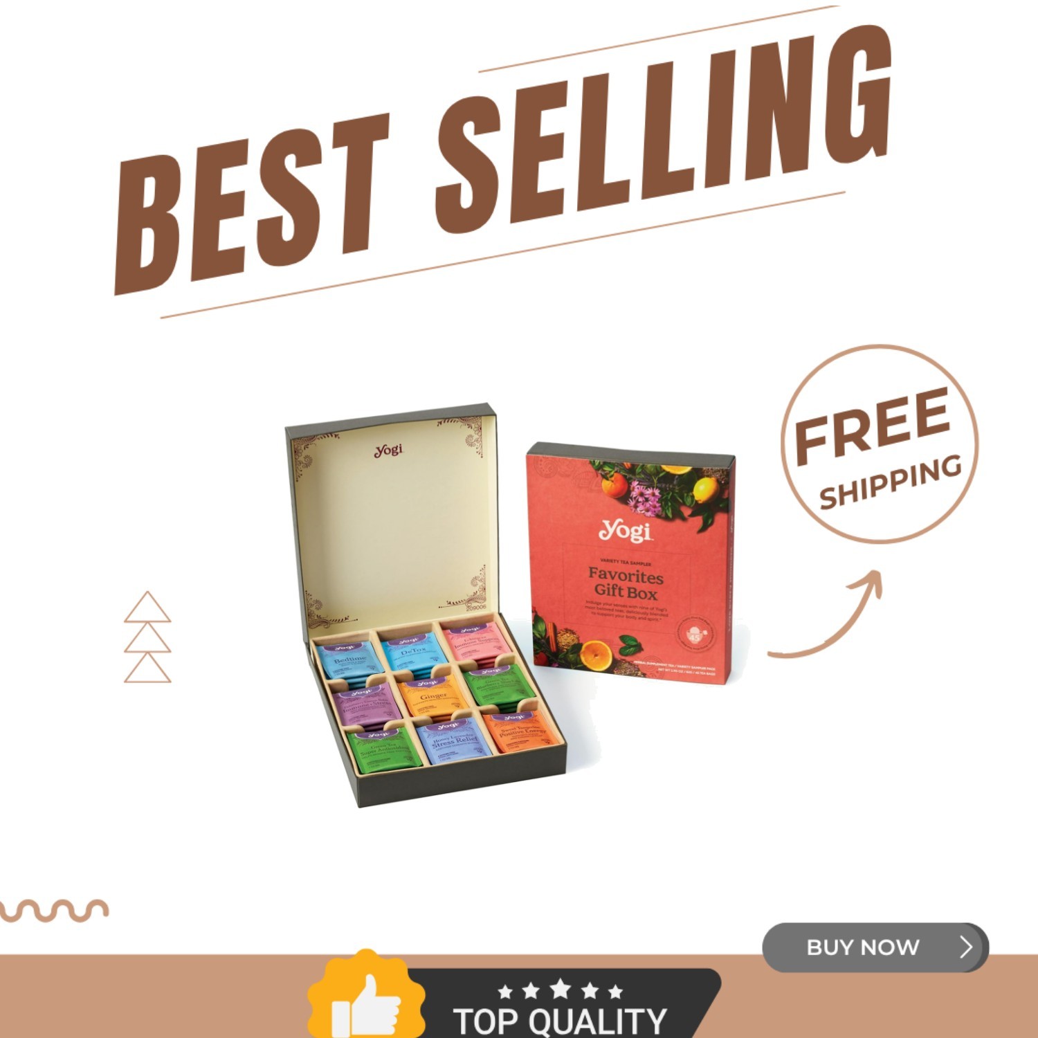 Delicious Organic Tea Sampler with 45 Bags – Perfect Gift Box for Tea Lovers