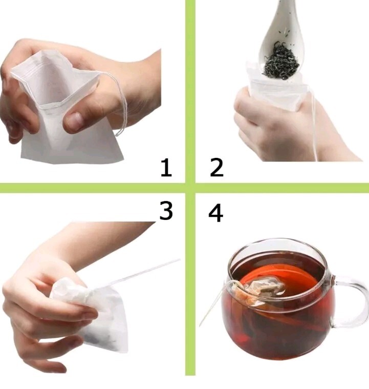 Tea Filter Bags Safe And Natural Material Disposable Tea Infuser Empty Tea Bag W