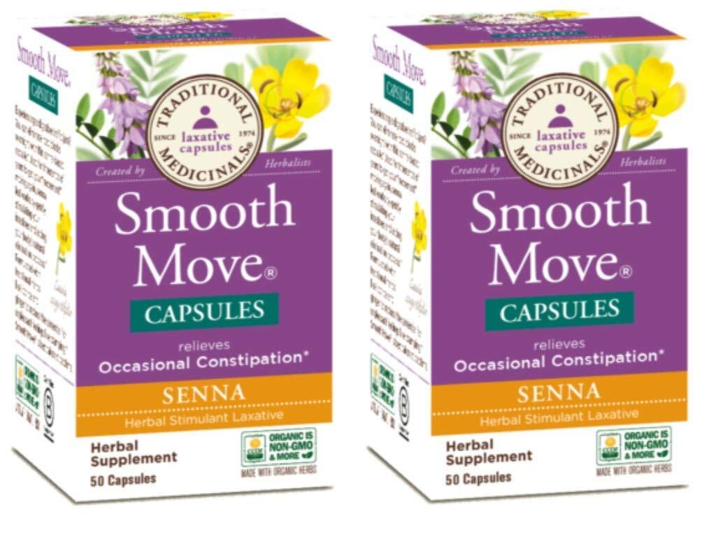 Smooth Move Senna Capsules 50 Count Stimulant Laxative Non GMO Herbal Formula