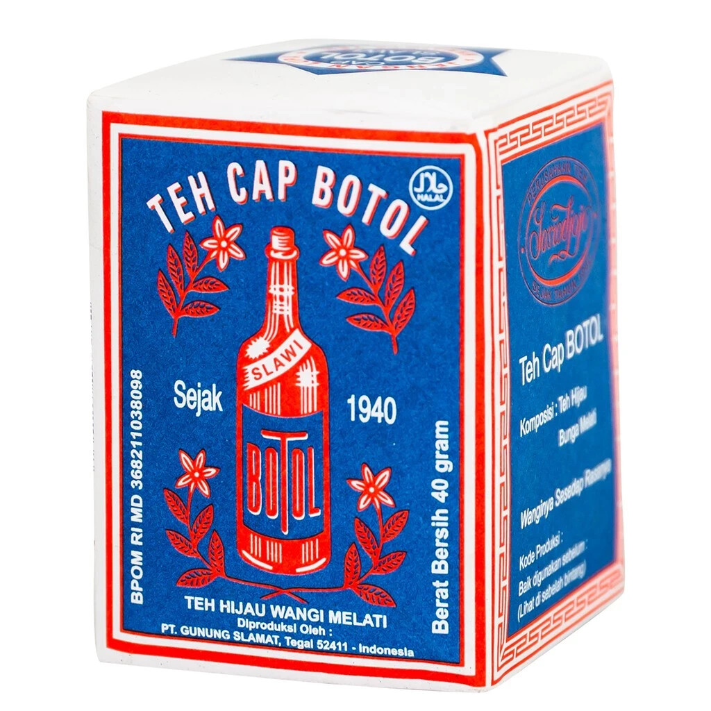 Teh Cap Botol, Teh Hijau Wangi Melati, Blue Pack, 40g (Pack of 1)