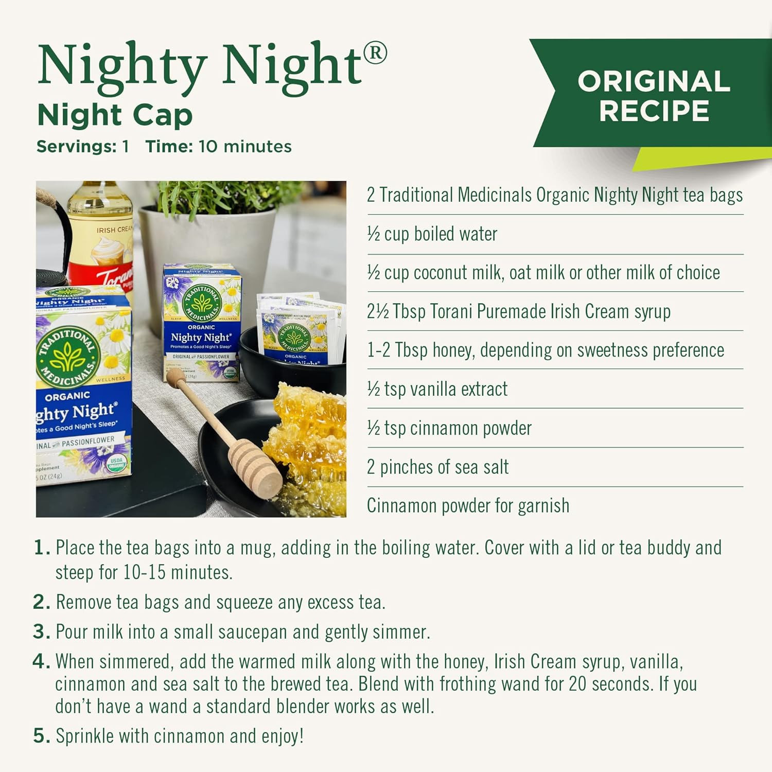 Té Nighty Night Extra orgánico con raíz de valeriana para relajarse