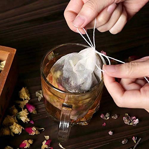 400 Pcs Disposable Tea Filter Bags – Empty Cotton Drawstring Seal for Loose Leaf