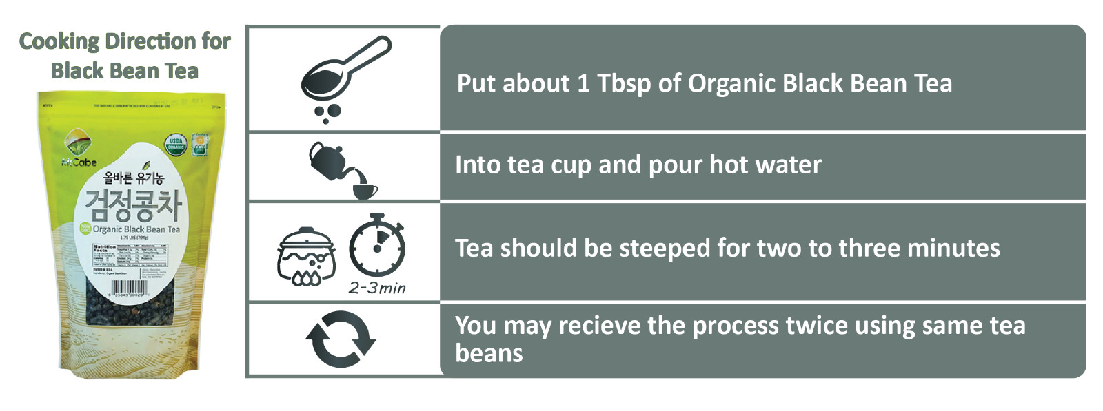McCabe USDA ORGANIC Tea, (3-Pack) (Corn Tea, Black Bean Tea, and Brown Rice Tea)