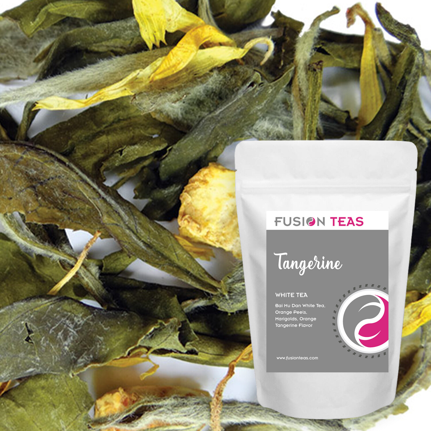 Tangerine White Tea (Bai Mu Dan) – Loose Leaf Blend – Fusion Teas