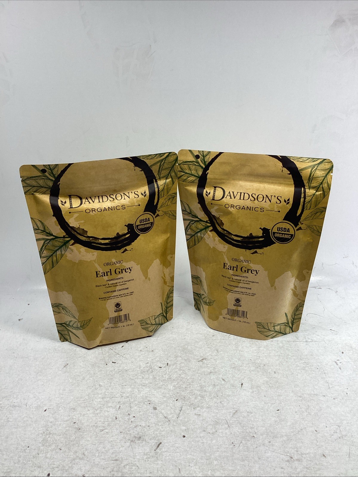 Lot of 2 Davidson’s Organic Loose Leaf Tea 16oz Bag, Earl Gray exp 09/02/2027