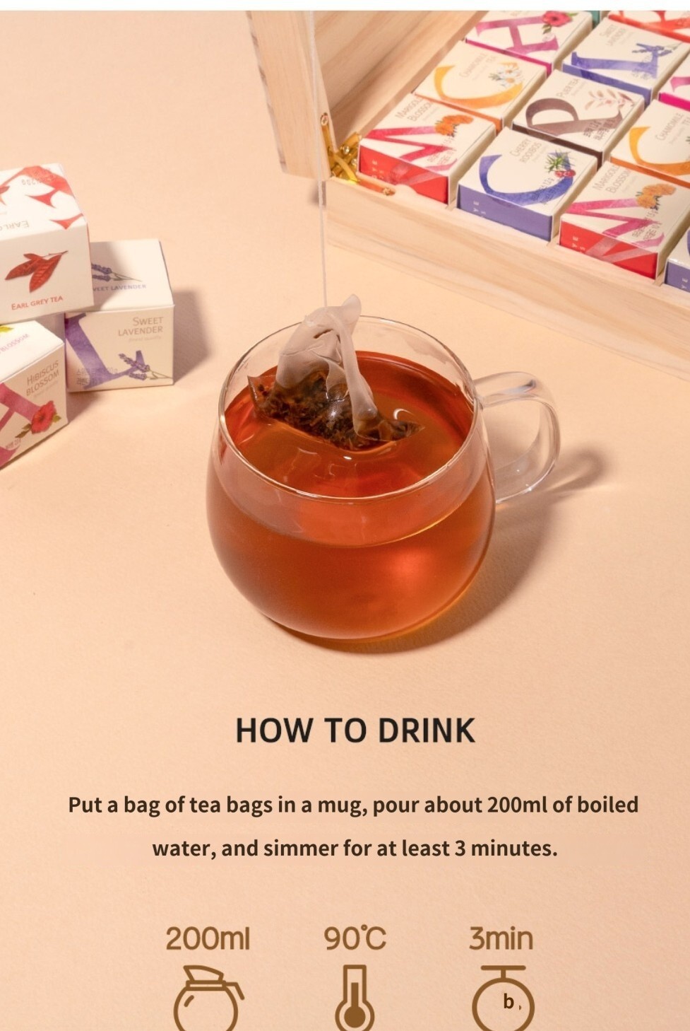SsangGye – Cubewood 16 Tea Gift Set / 8 kinds of tea / Luxury gift-wrapping box.