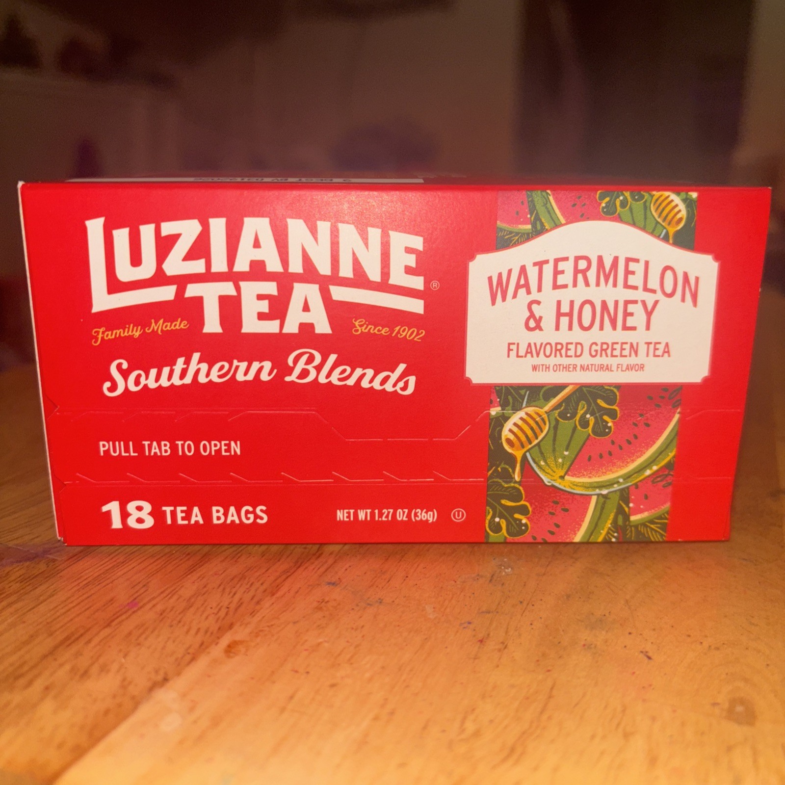Luzianne Southern Blends Watermelon & Honey Flavored Herbal Tea Bags, 18ct…
