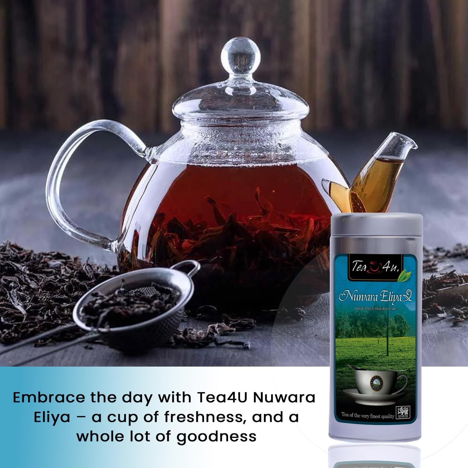 125g Tea4U Nuwara Eliya Orange Pekoe Loose Leaf Black Ceylon Tea Canister